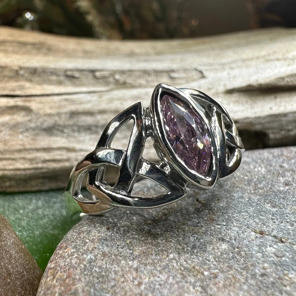 Pink Celtic Trinity Knot Ring