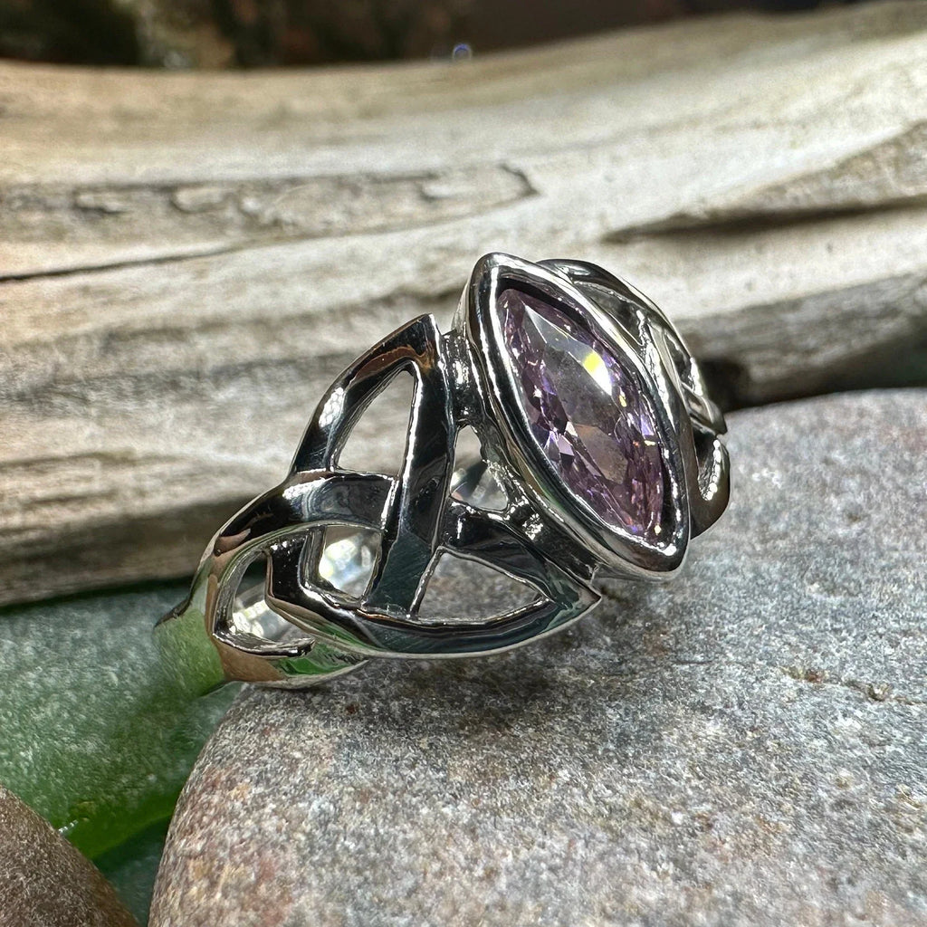 Pink Celtic Trinity Knot Ring