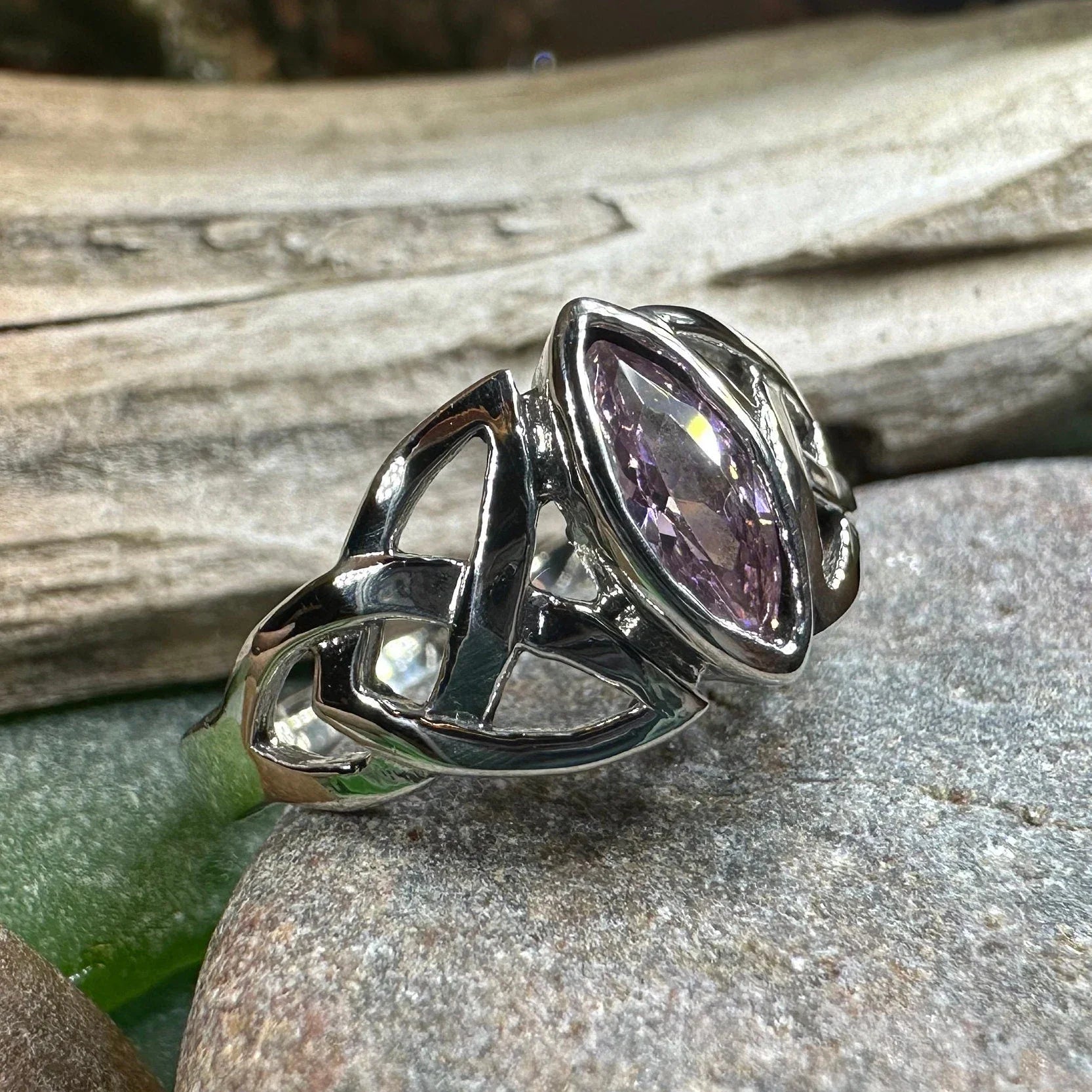 Pink Celtic Trinity Knot Ring