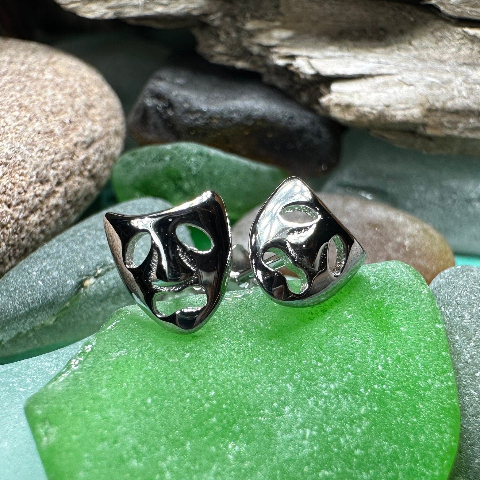 Theater Mask Stud Earrings