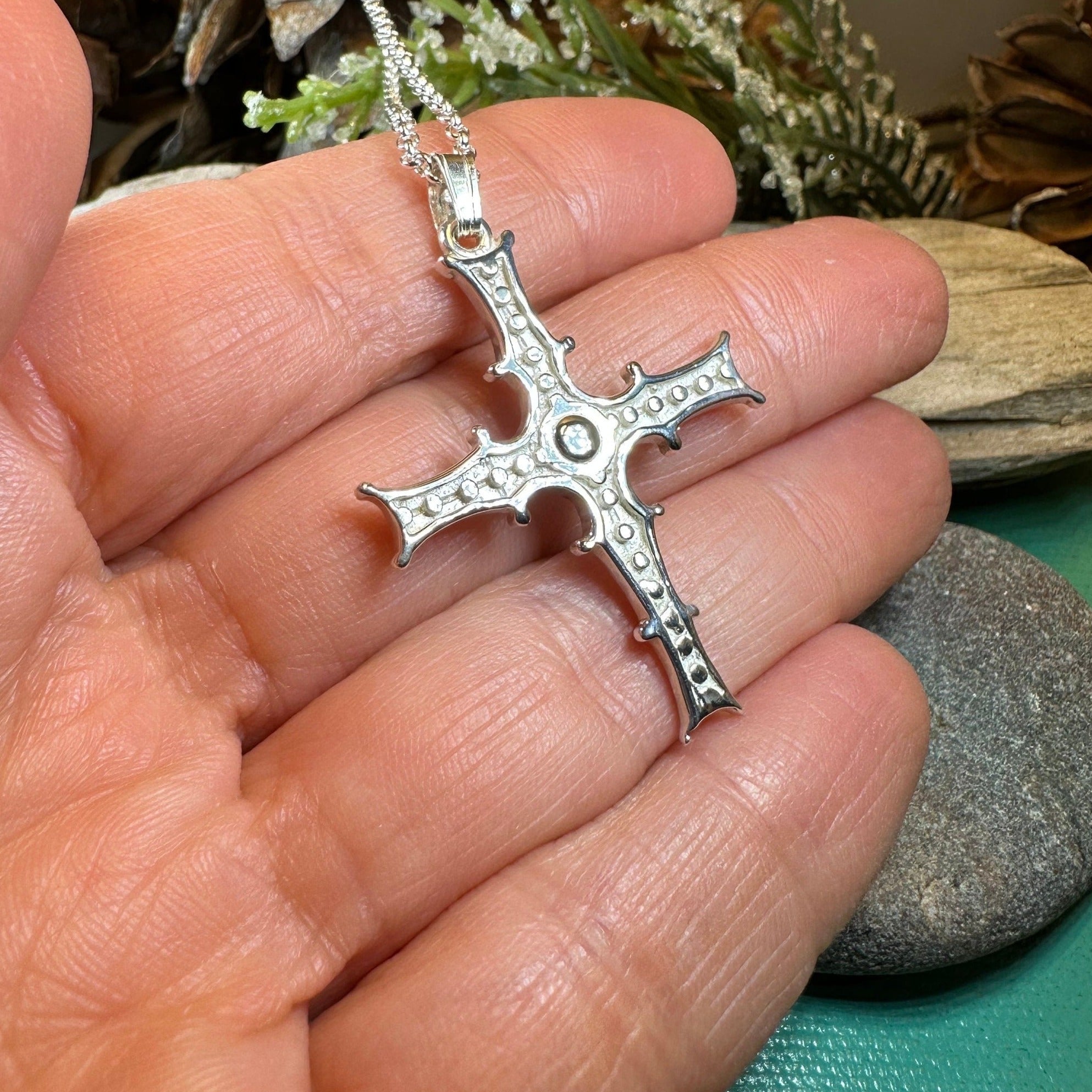 Irish Cross of Cong Necklace in Sterling Silver