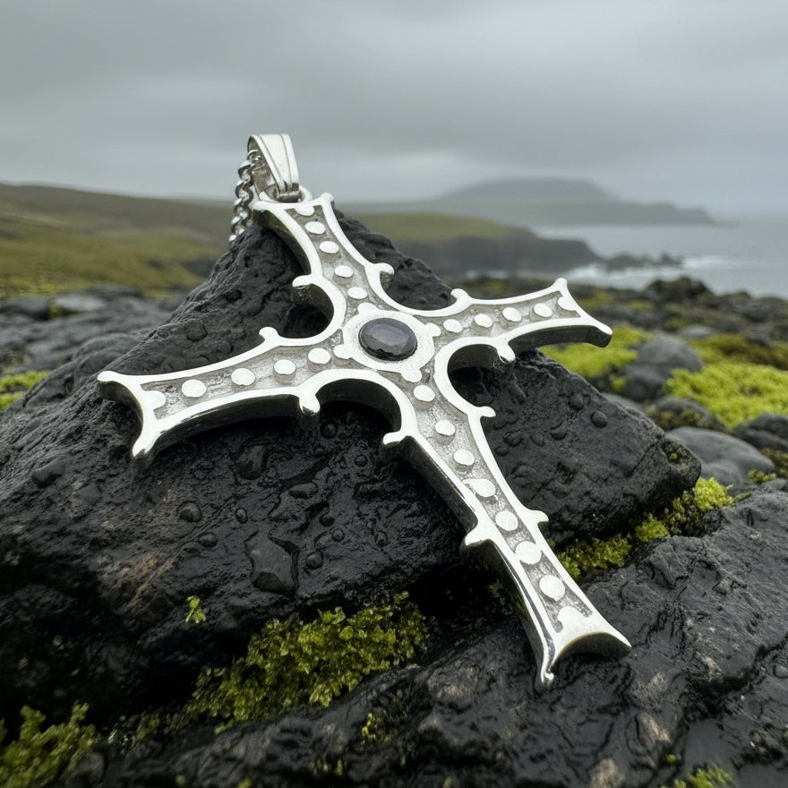 Irish Cross of Cong Necklace in Sterling Silver