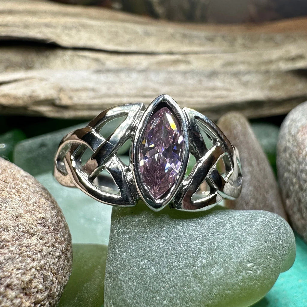 Pink Celtic Trinity Knot Ring