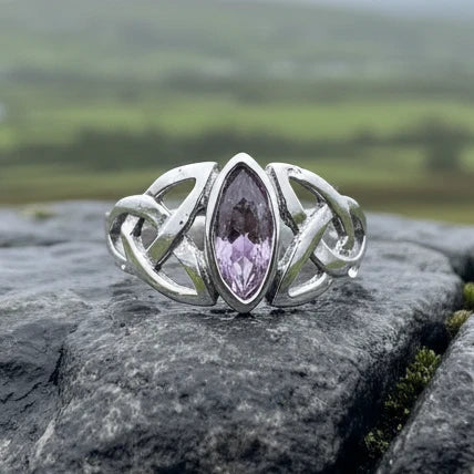 Pink Celtic Trinity Knot Ring