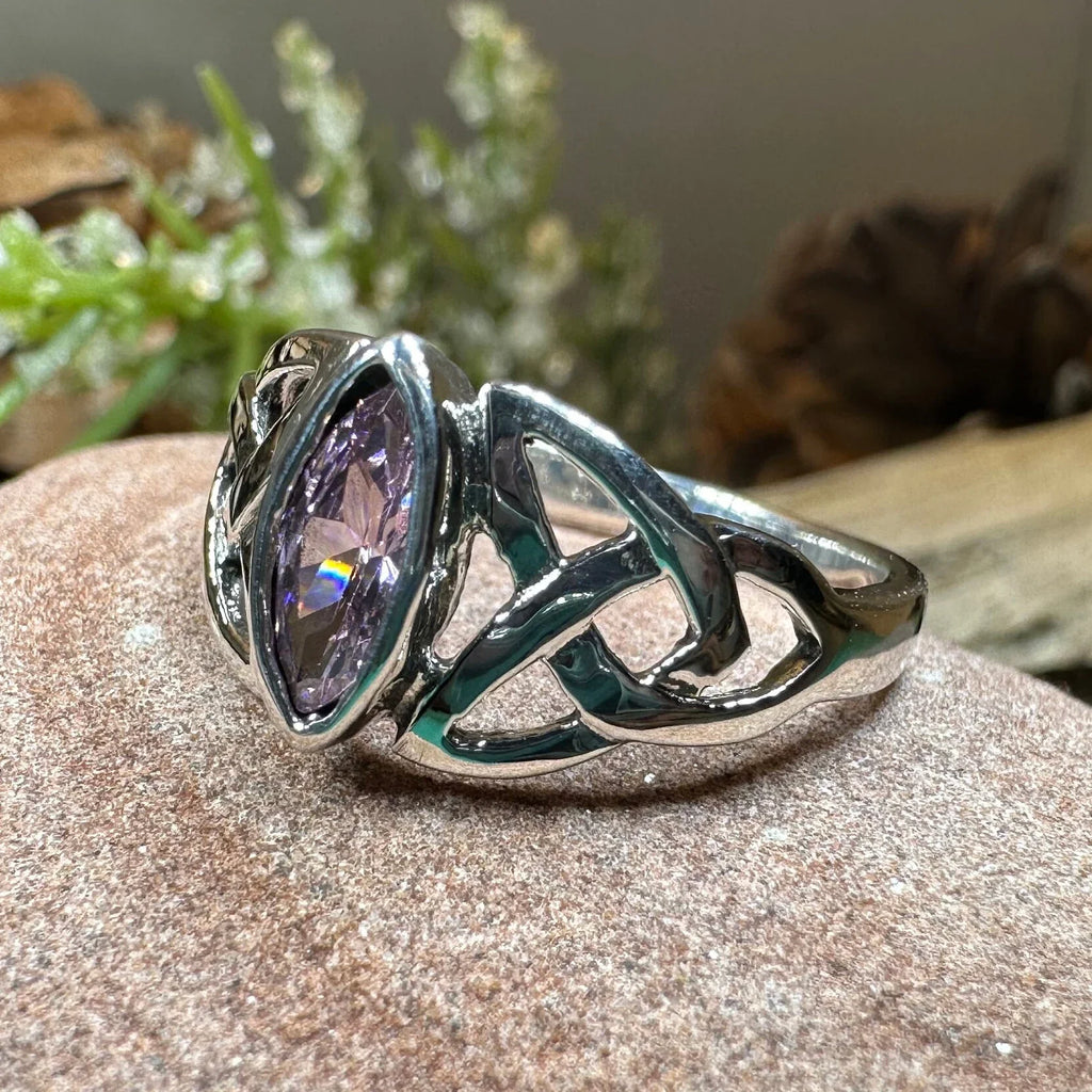 Pink Celtic Trinity Knot Ring