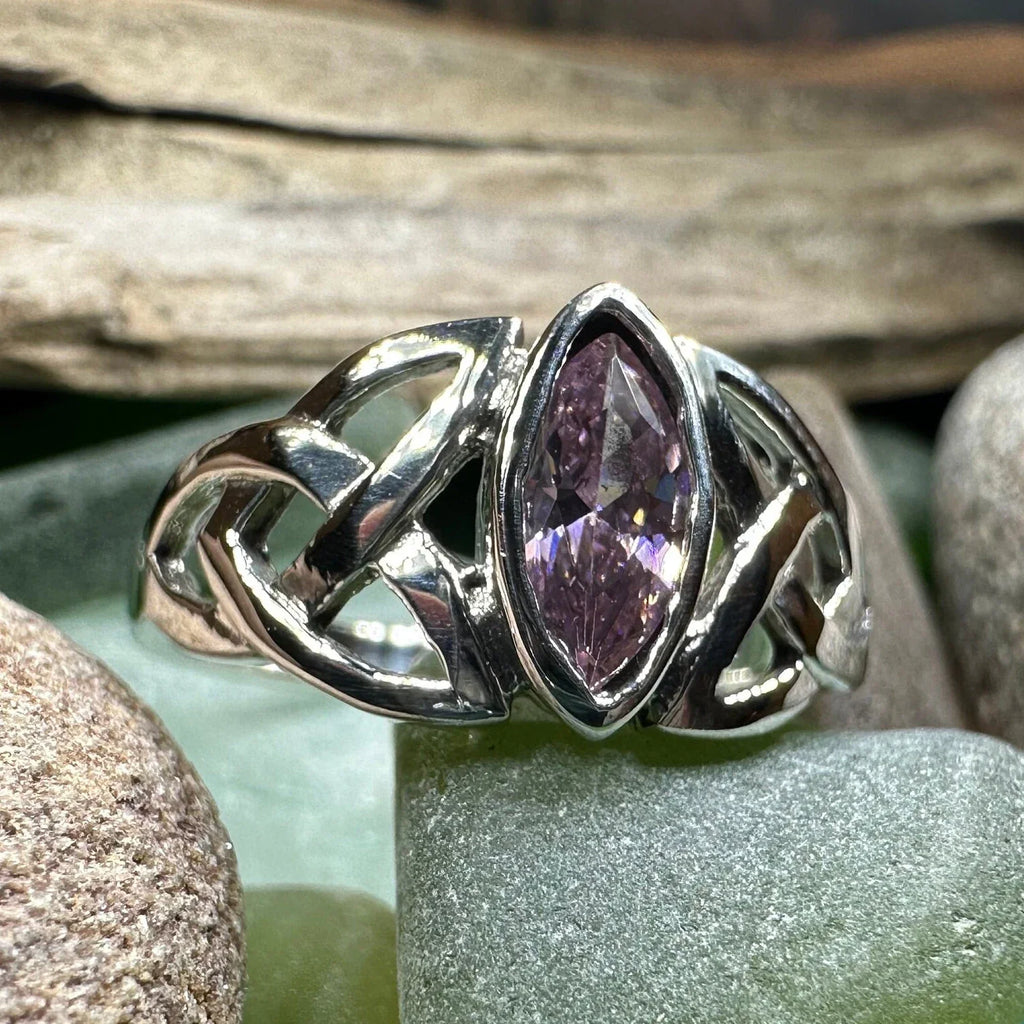 Pink Celtic Trinity Knot Ring