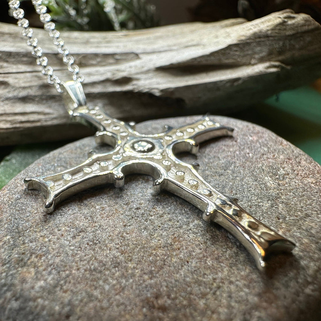 Irish Cross of Cong Necklace in Sterling Silver
