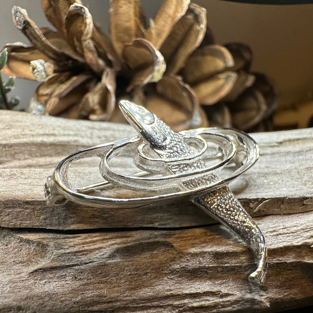 Artisan Salmon of Knowledge Brooch in Sterling Silver
