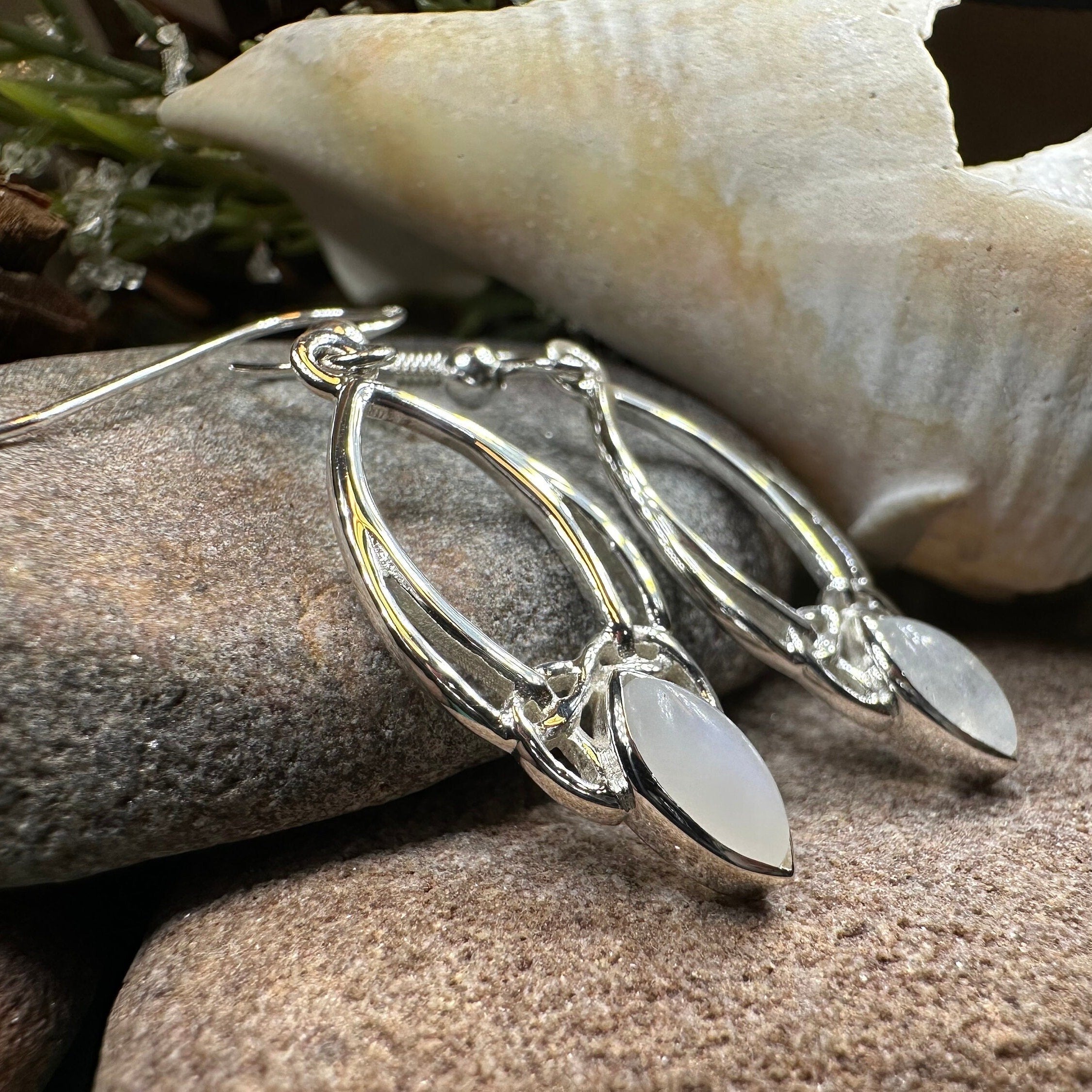 Lalvyna Trinity Knot Moonstone Earrings