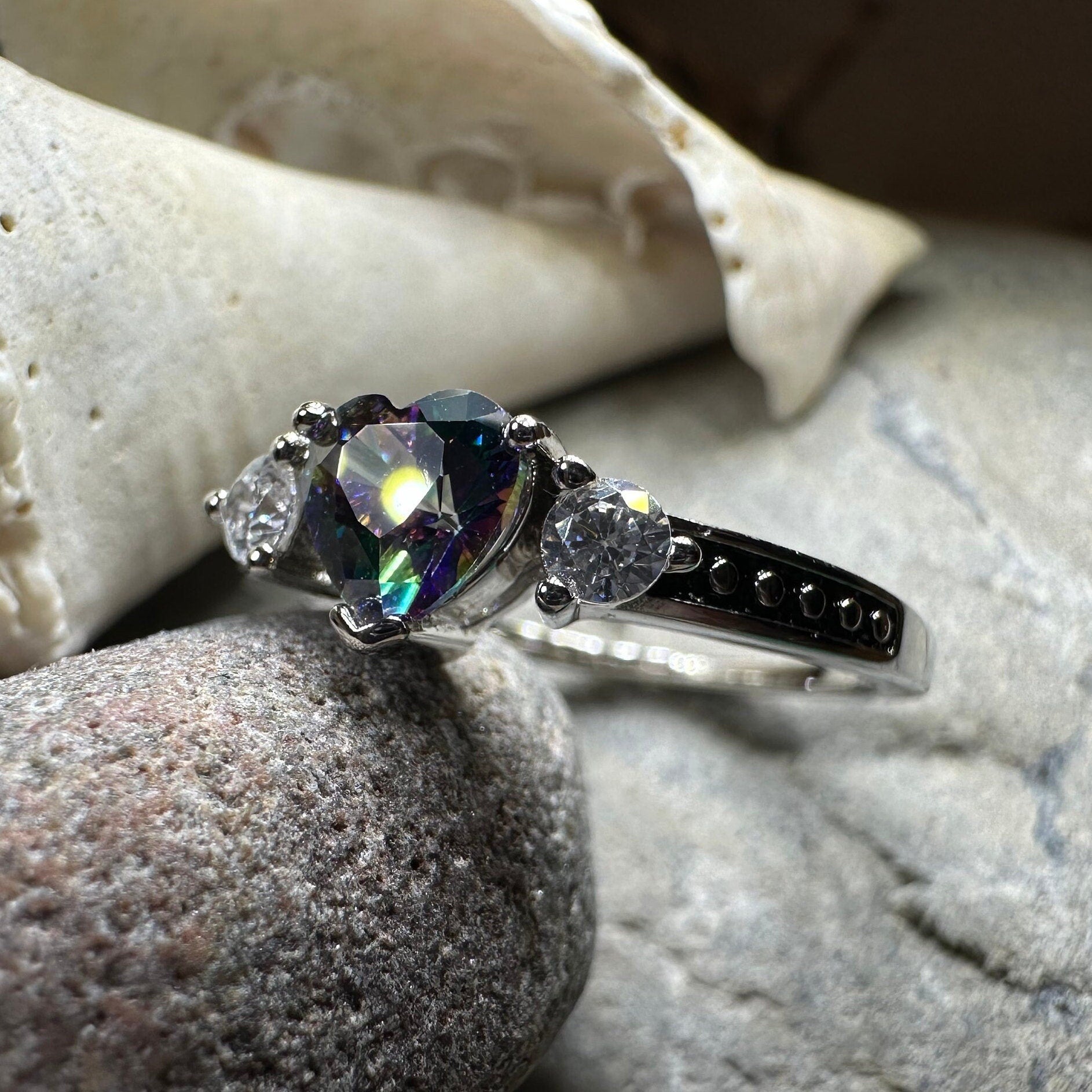 Mystic Topaz Heart Ring