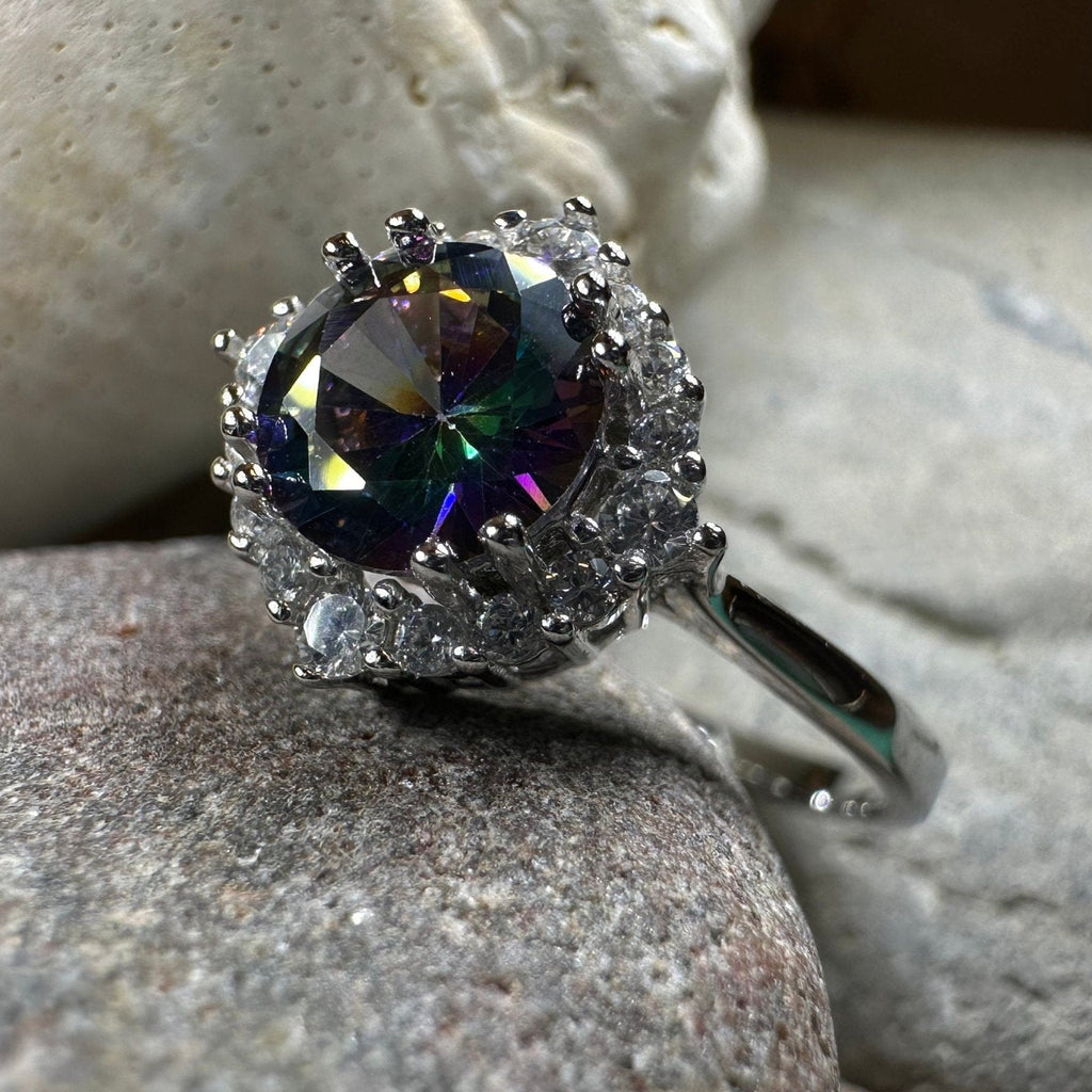 Honoria Mystic Topaz Engagement Ring