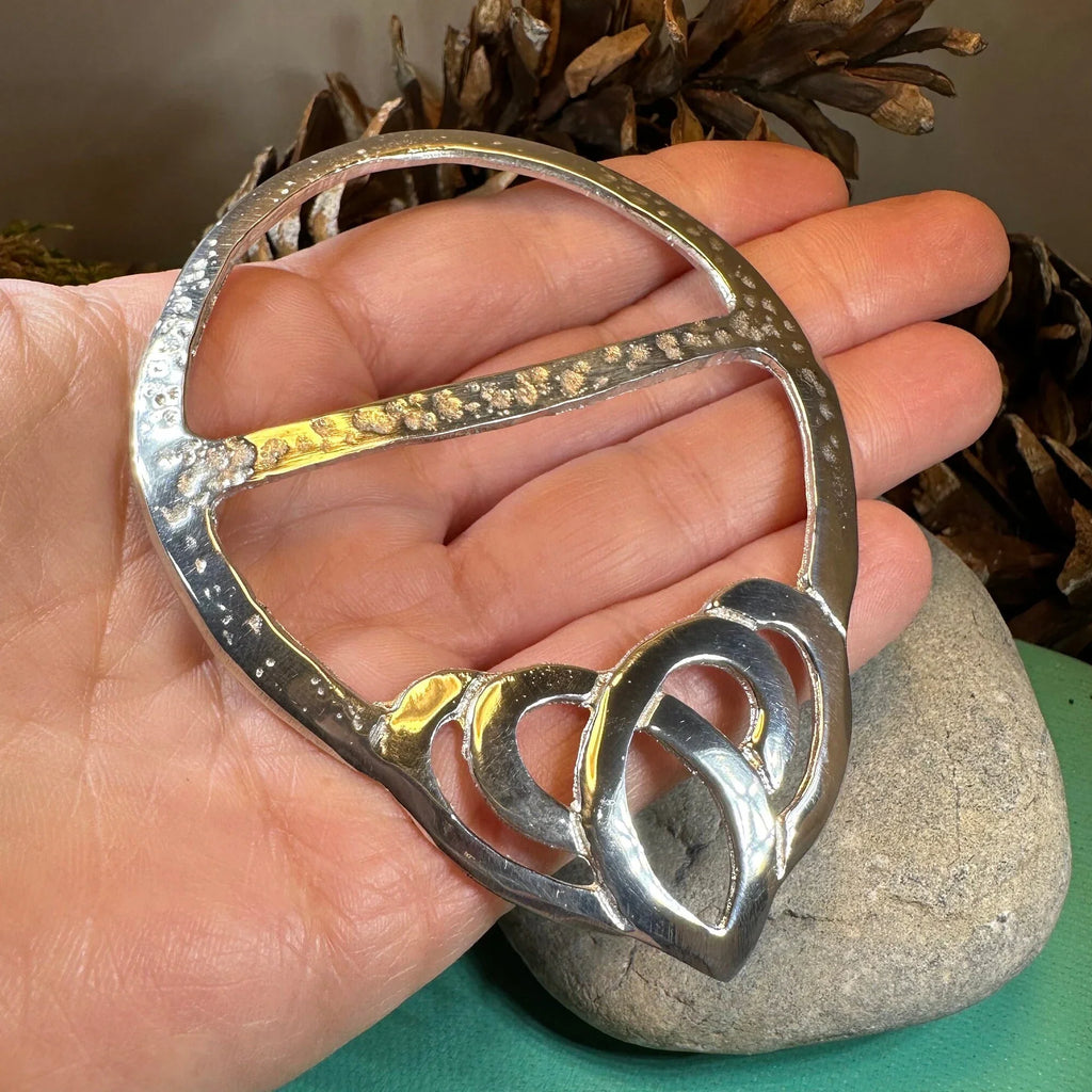 Pewter Celtic Heart Scarf Ring - Handmade in Scotland