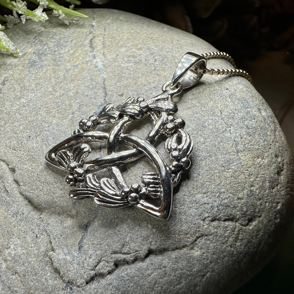 Mystic Mistletoe Triquetra Necklace