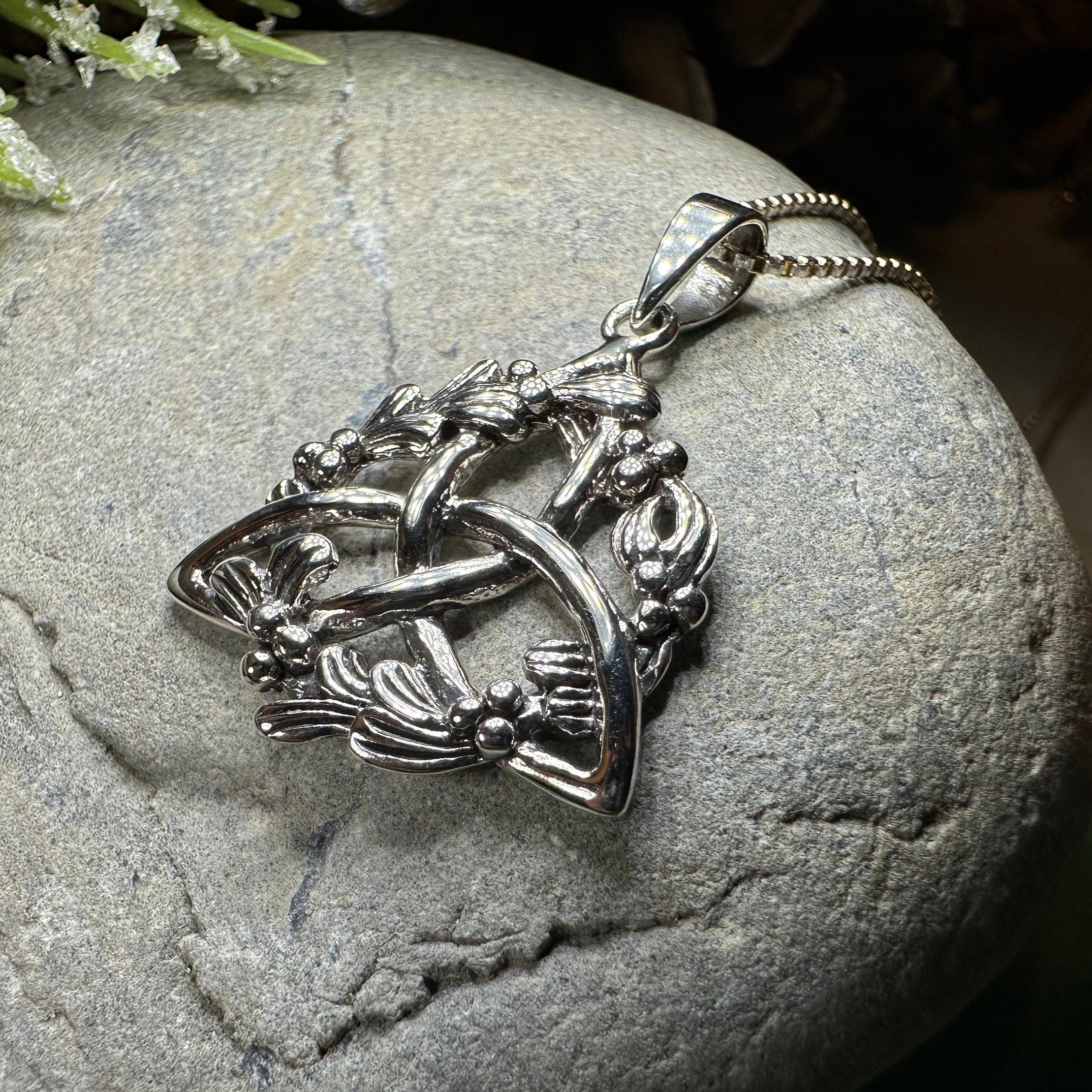 Mystic Mistletoe Triquetra Necklace