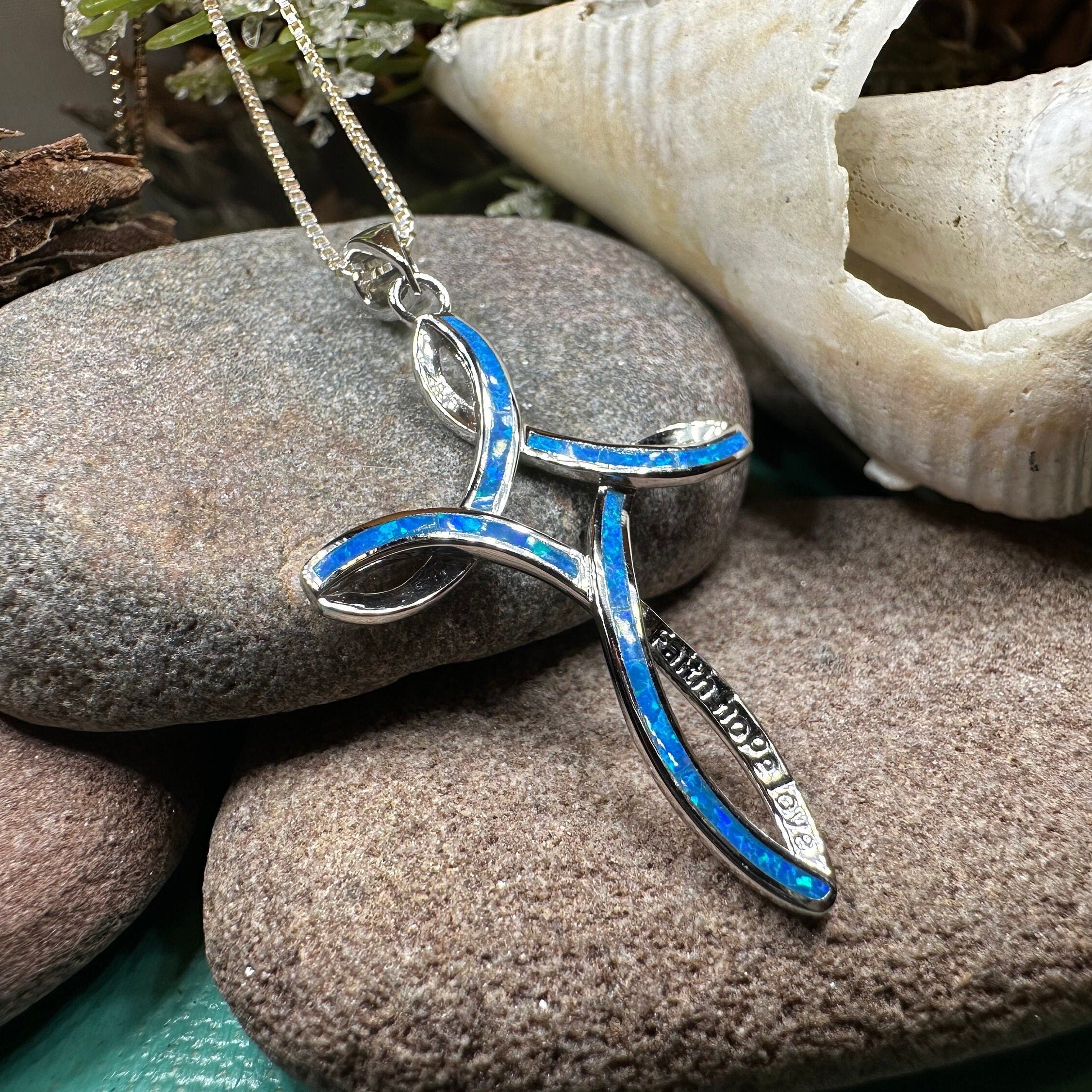 Faith Hope Love Celtic Cross Necklace