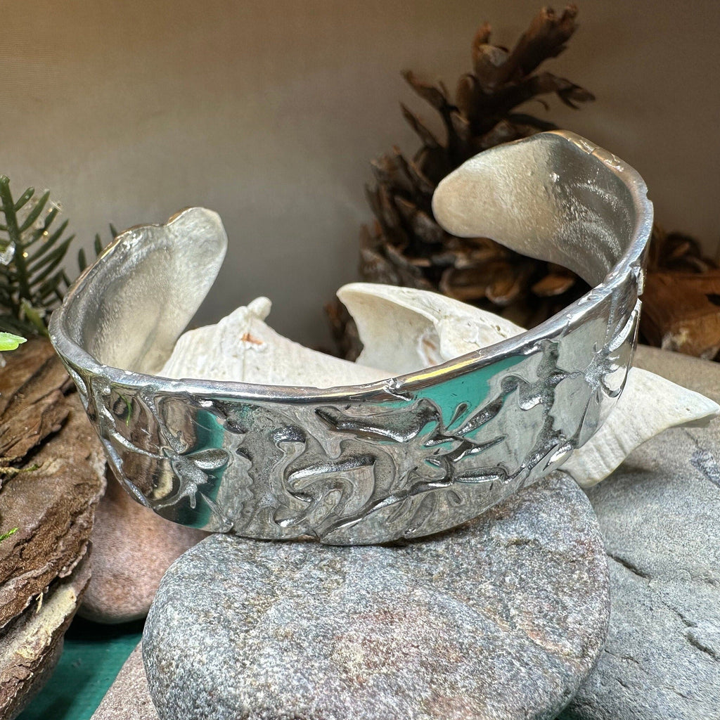 Celtic Garden Pewter Bracelet - Handmade in Scotland