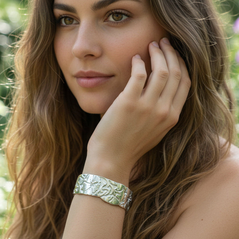 Celtic Garden Pewter Bracelet - Handmade in Scotland