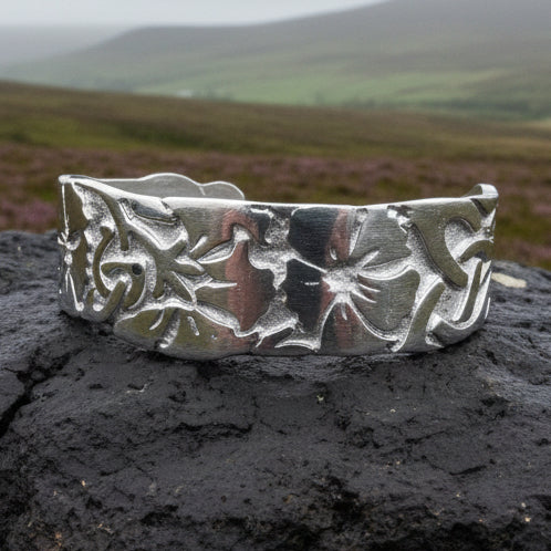 Celtic Garden Pewter Bracelet - Handmade in Scotland