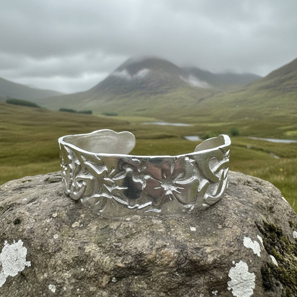 Celtic Garden Pewter Bracelet - Handmade in Scotland