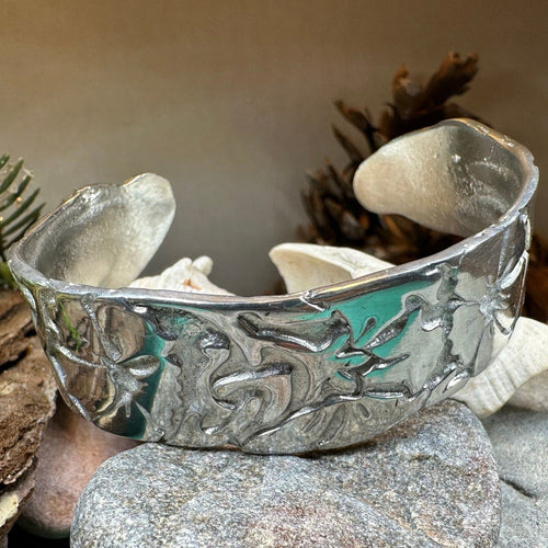 Celtic Garden Pewter Bracelet - Handmade in Scotland