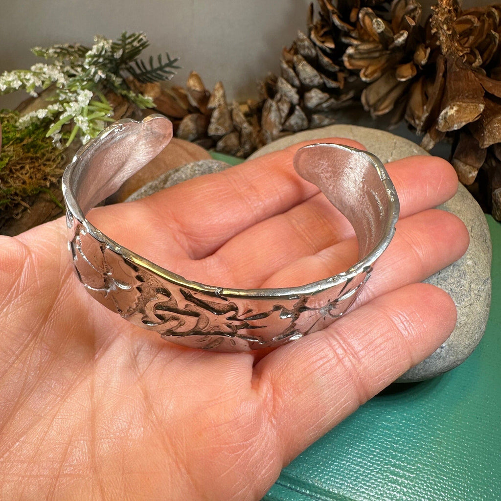 Celtic Garden Pewter Bracelet - Handmade in Scotland
