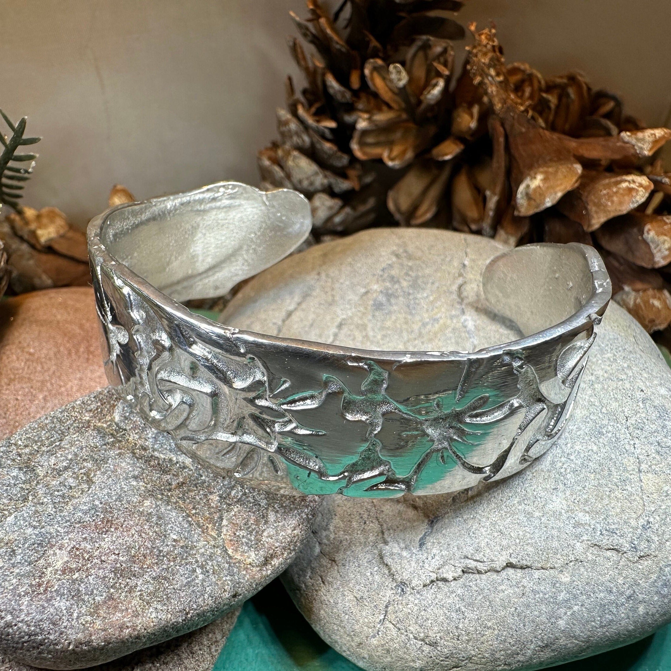 Celtic Garden Pewter Bracelet - Handmade in Scotland