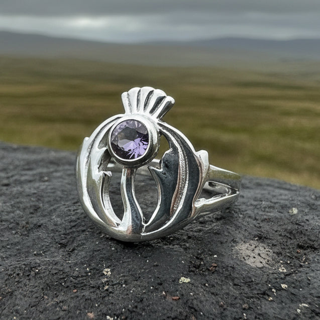 Averon Scottish Thistle Amethyst Ring