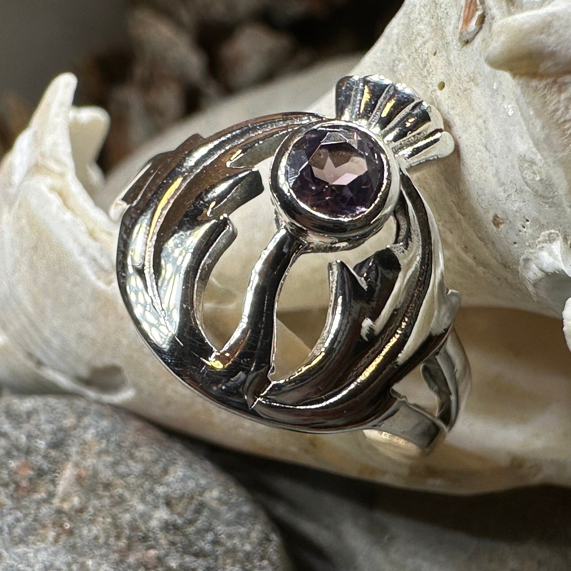 Averon Scottish Thistle Amethyst Ring