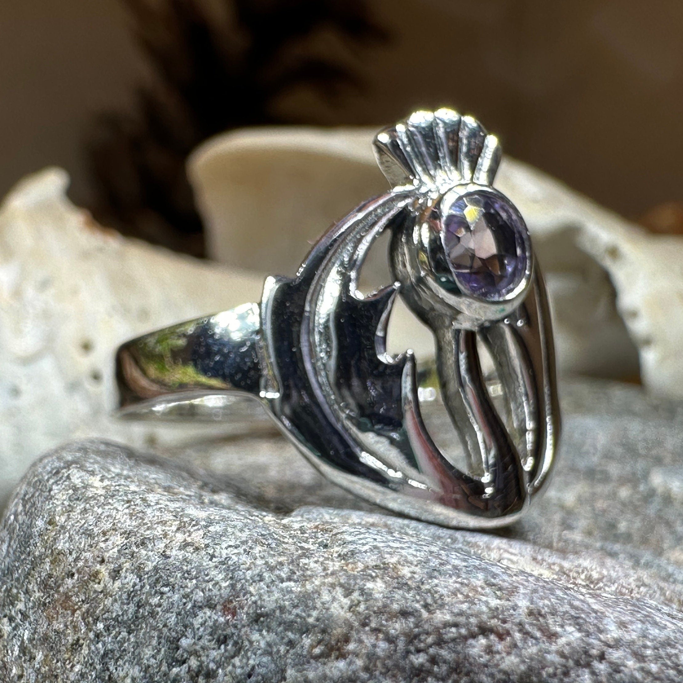 Averon Scottish Thistle Amethyst Ring