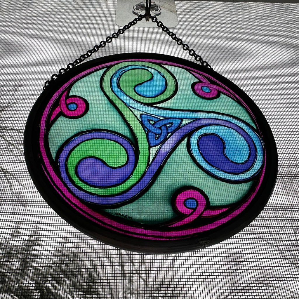 Green Durrow Celtic Spiral Suncatcher