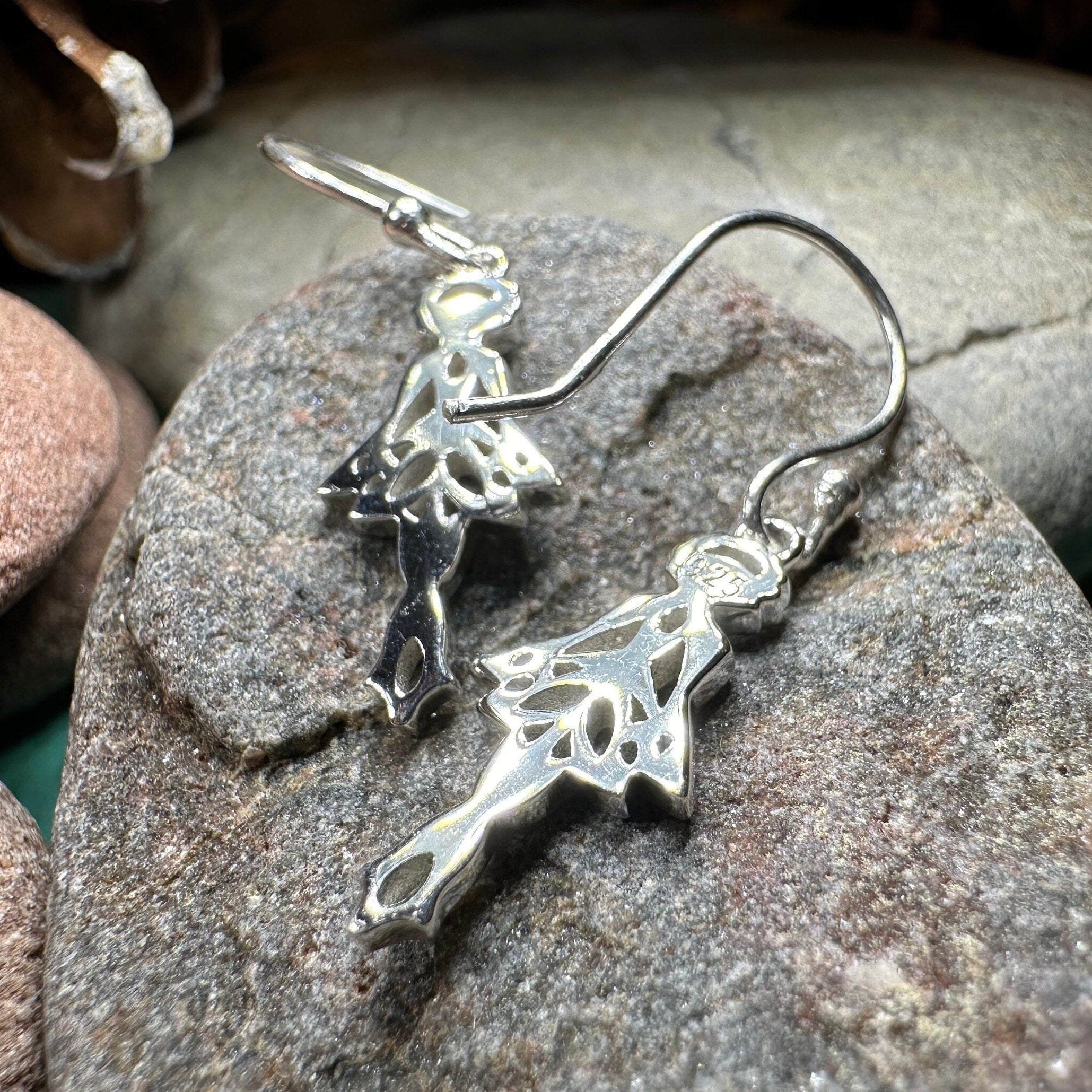 Irish Dancer Earrings in Sterling Silver