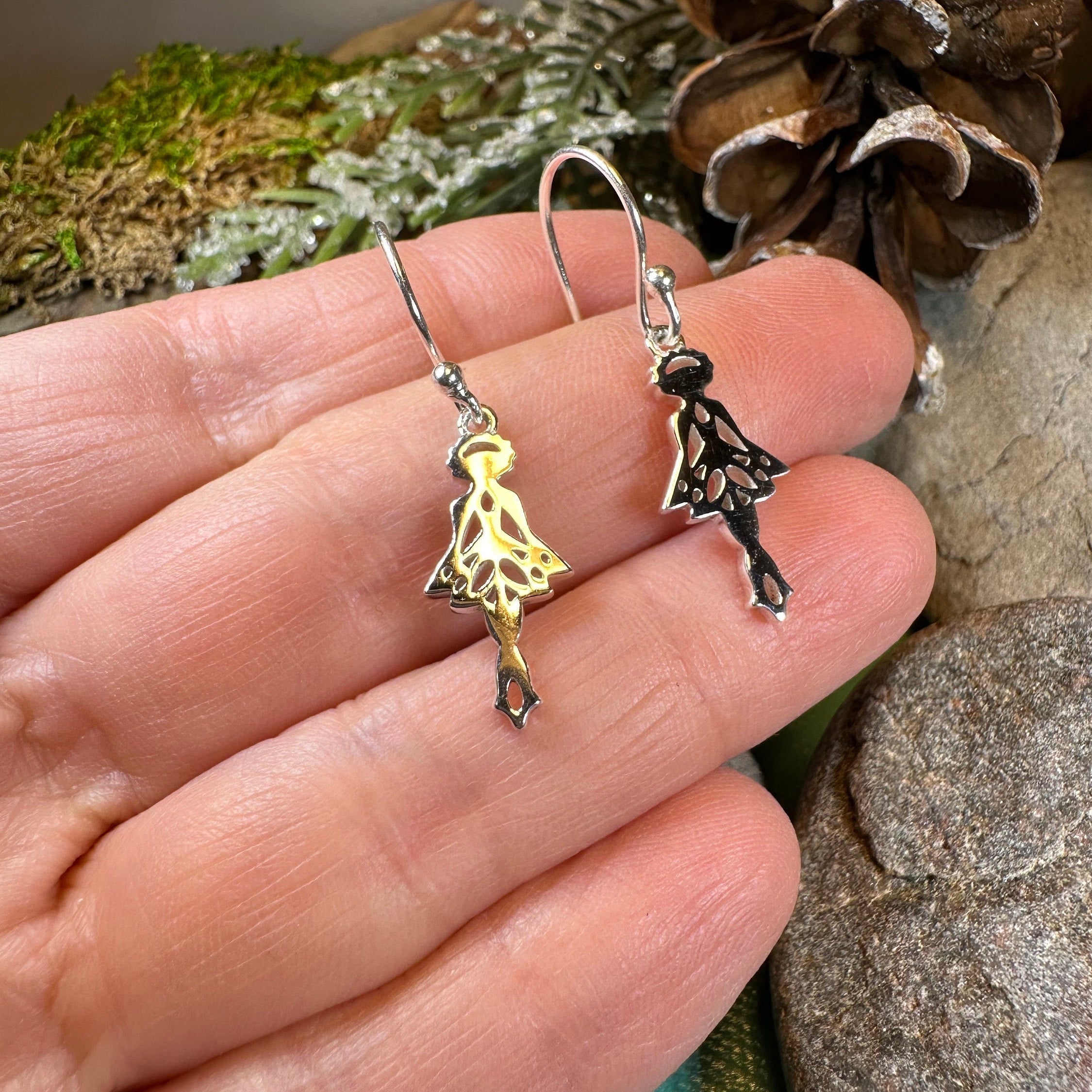 Irish Dancer Earrings in Sterling Silver