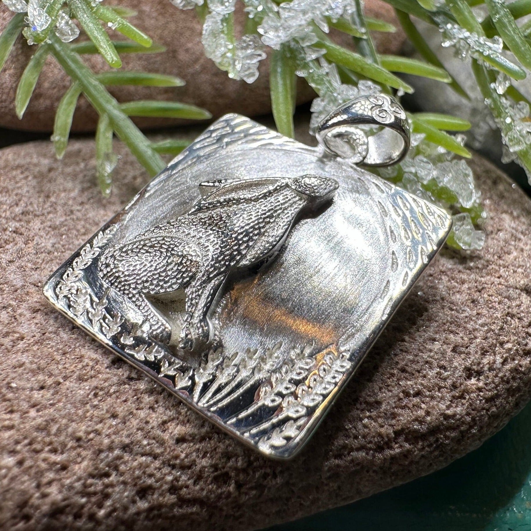 Lunar Dreamer Rabbit Necklace in Sterling Silver