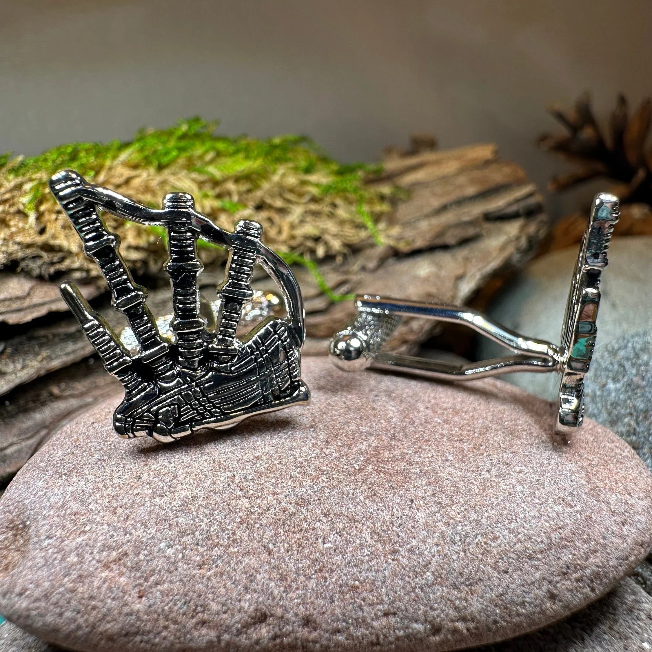 Highlander Bagpipes Cufflinks for Men