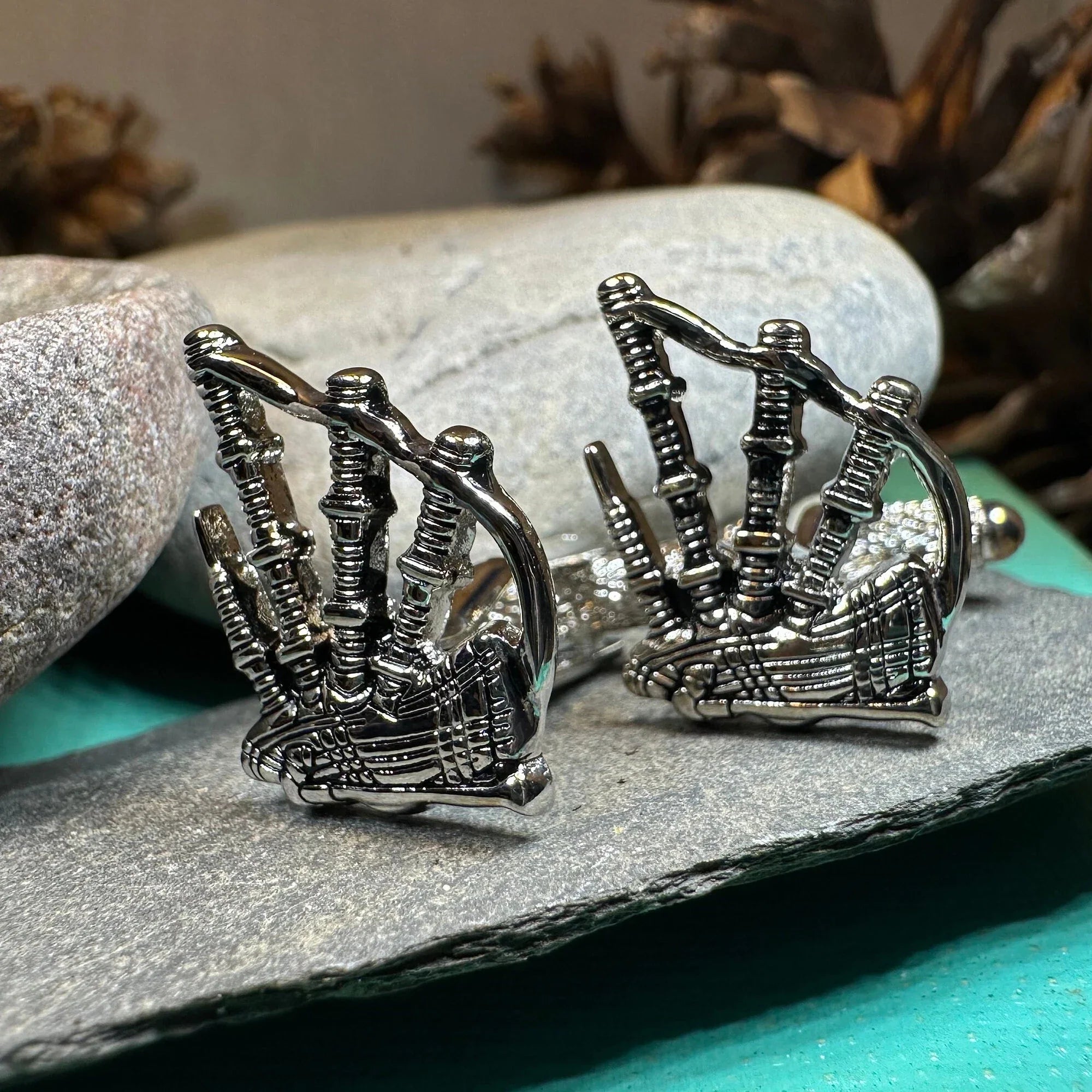 Highlander Bagpipes Cufflinks for Men