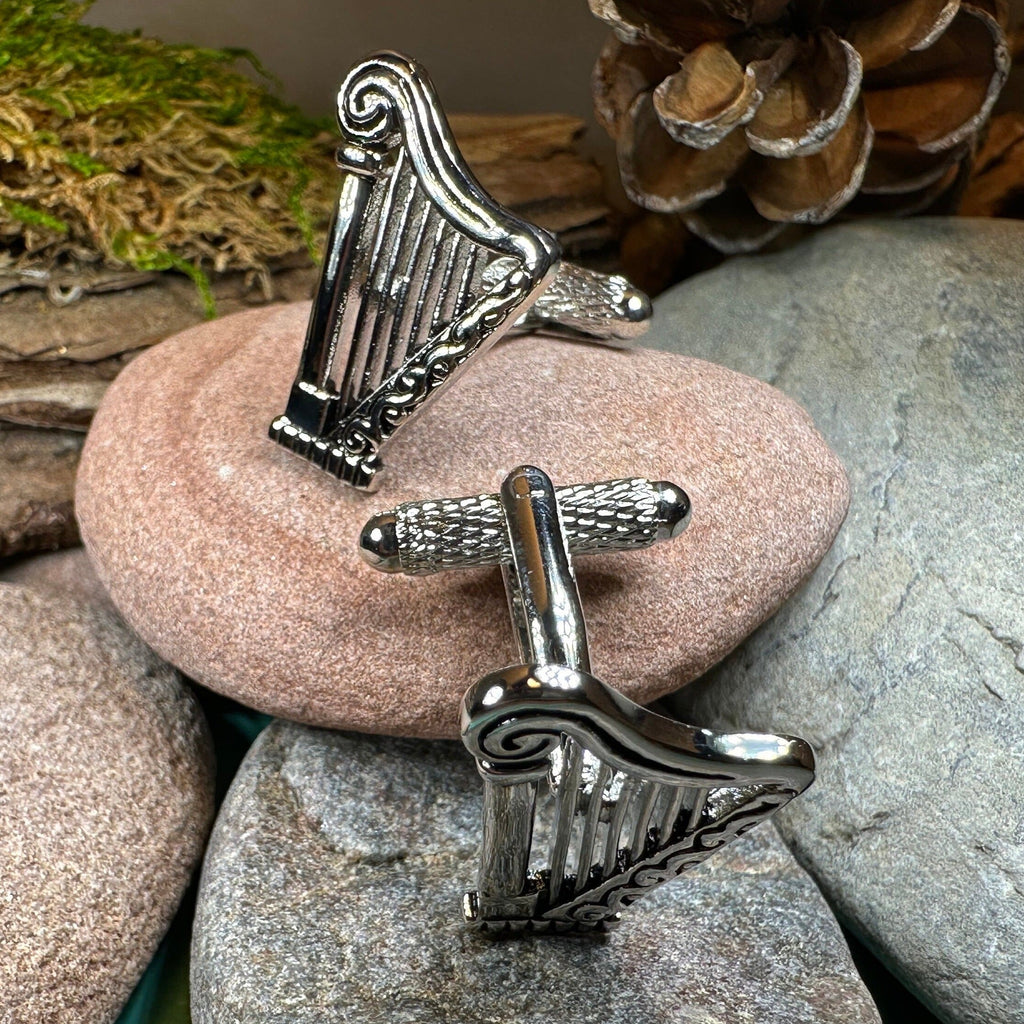 Irish Harp Cufflinks for Men