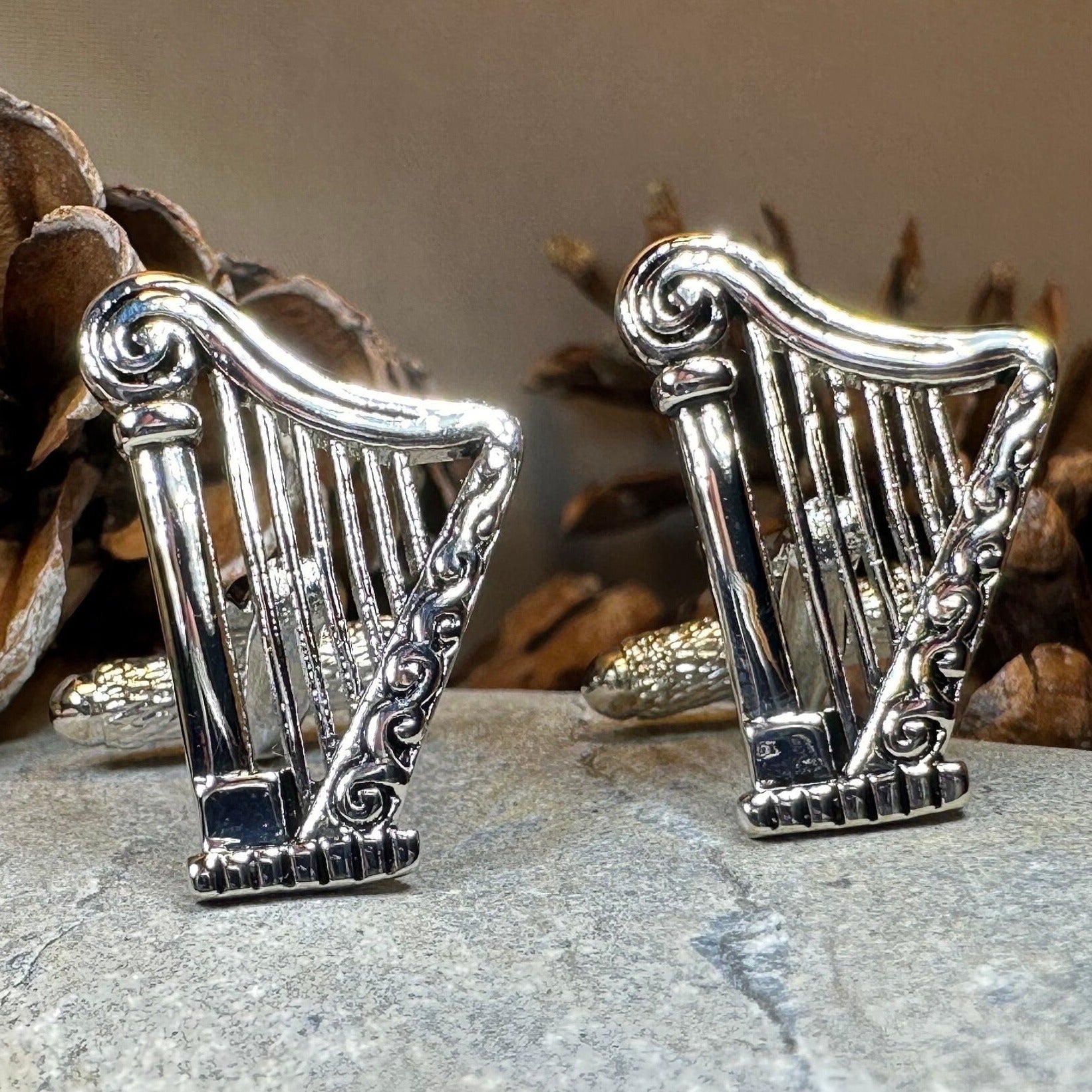 Irish Harp Cufflinks for Men