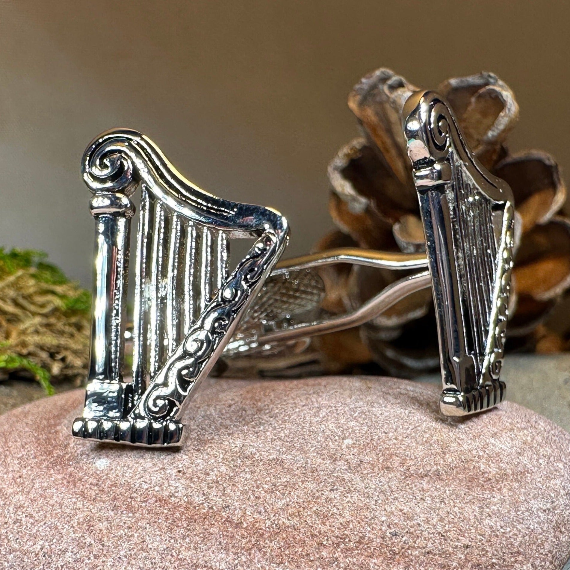 Irish Harp Cufflinks for Men