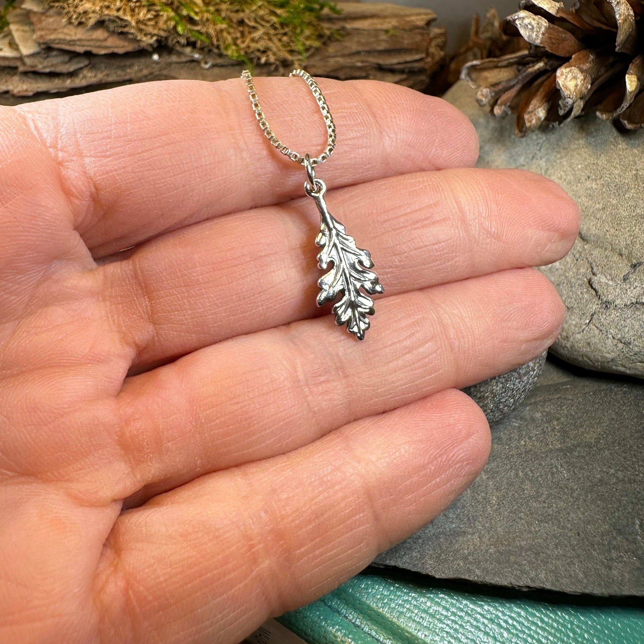 Petite Realistic Oak Leaf Necklace