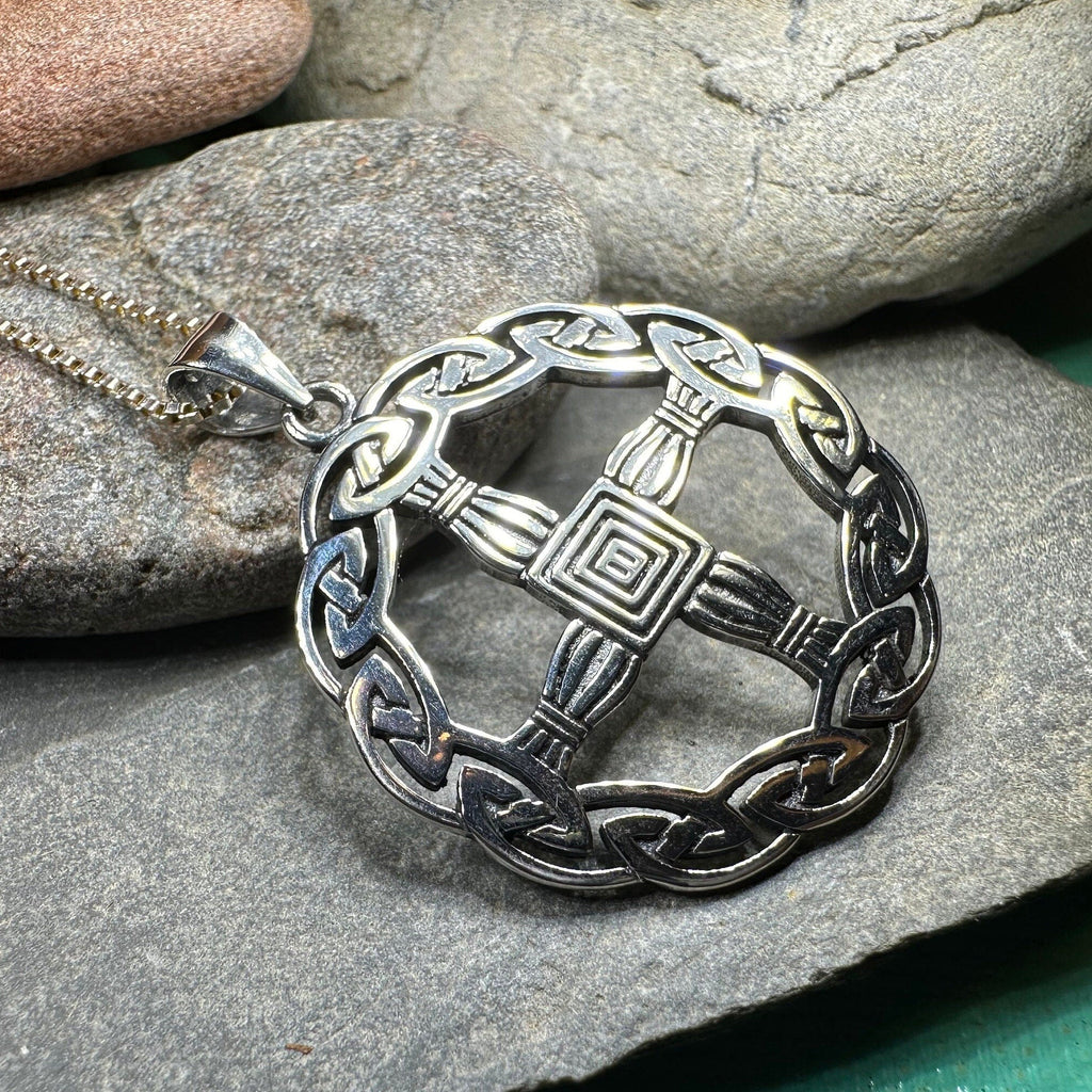 Aura Irish Saint Brigid's Cross Necklace in Sterling Silver