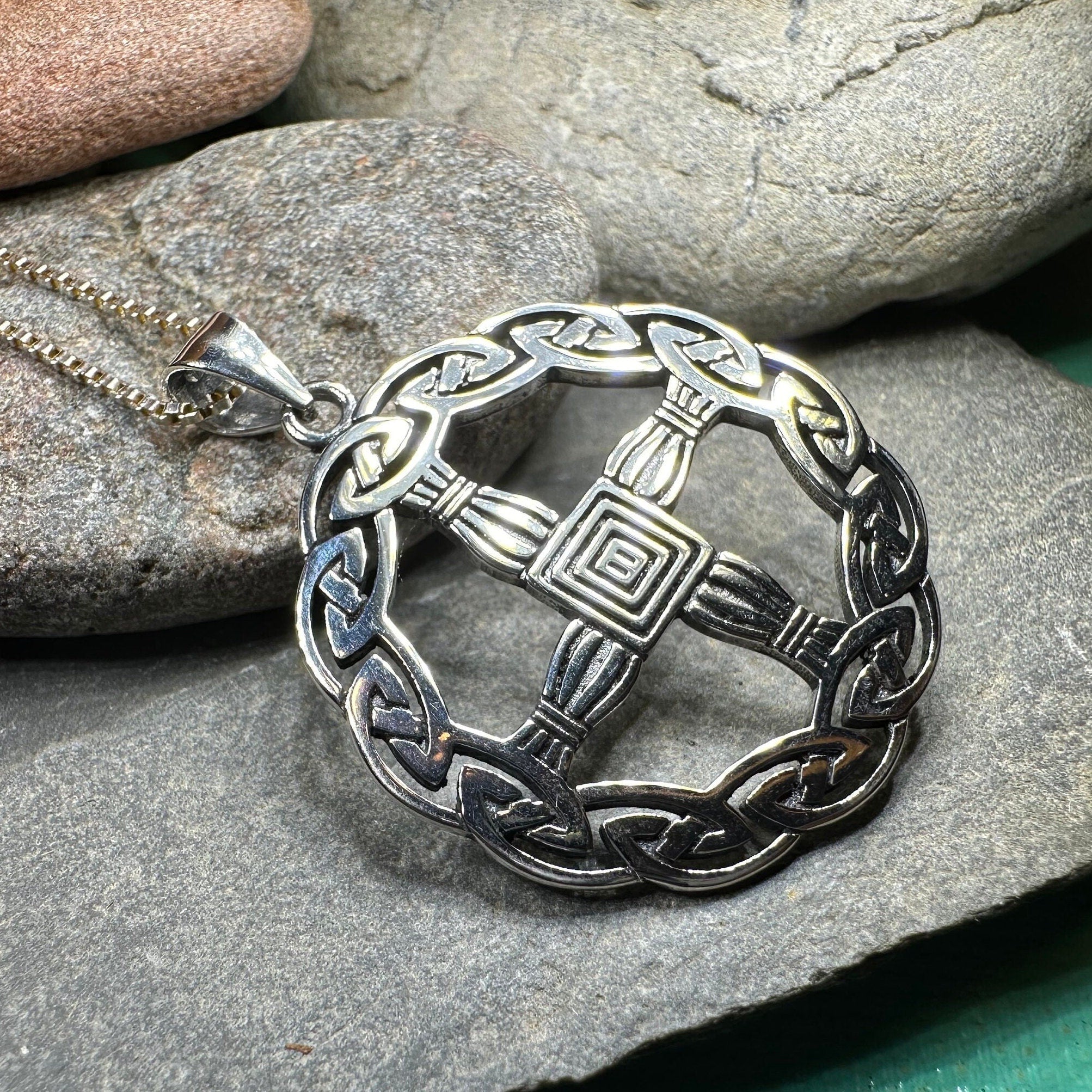 Aura Irish Saint Brigid's Cross Necklace in Sterling Silver