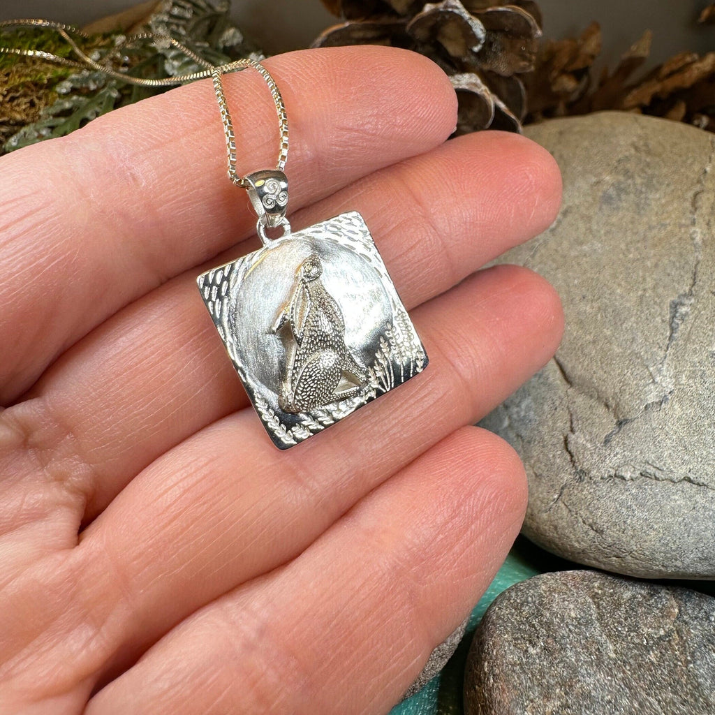 Lunar Dreamer Rabbit Necklace in Sterling Silver