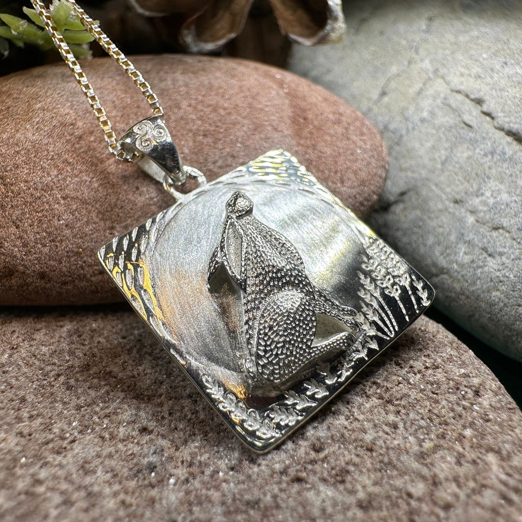 Lunar Dreamer Rabbit Necklace in Sterling Silver