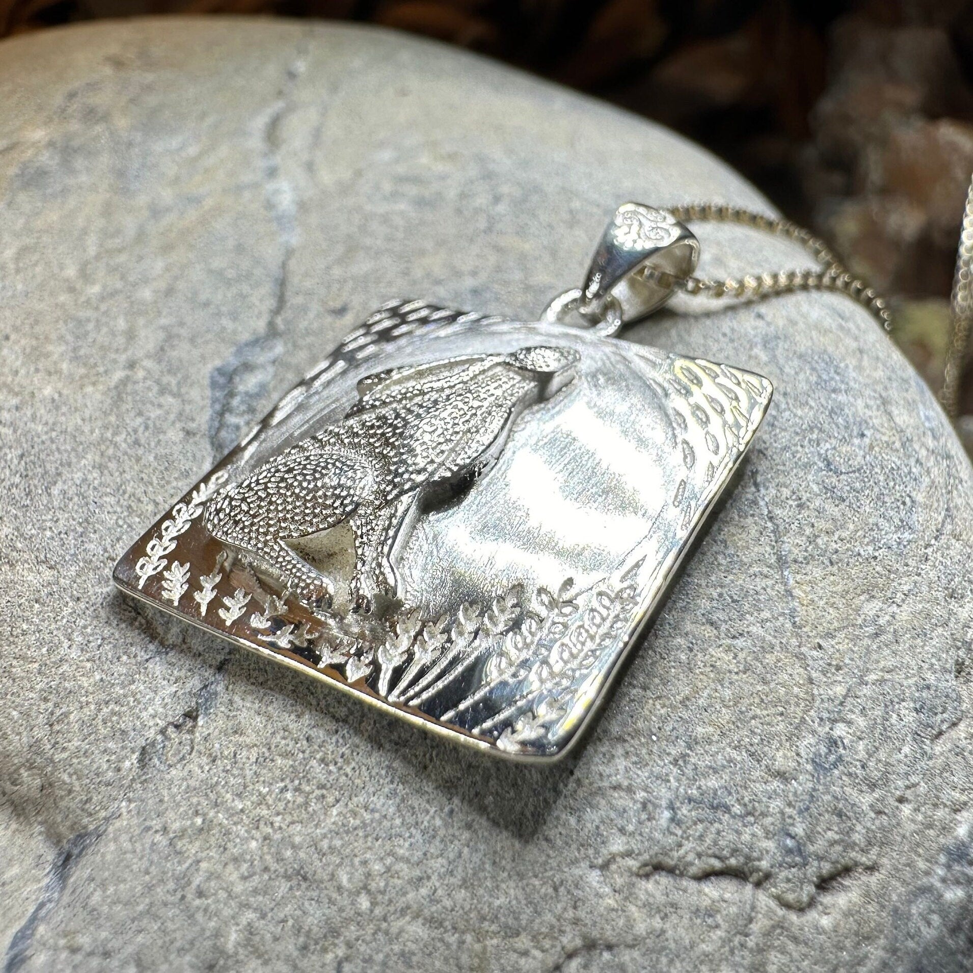 Lunar Dreamer Rabbit Necklace in Sterling Silver