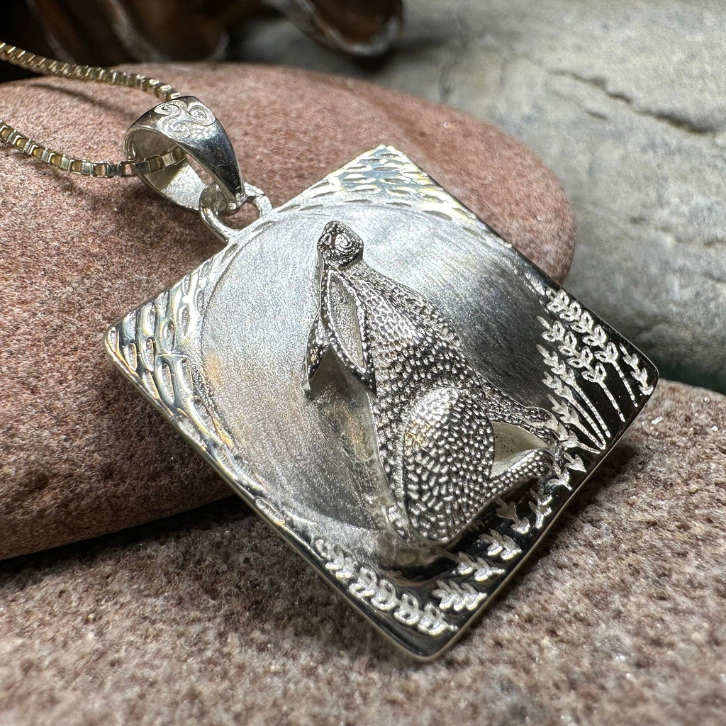 Lunar Dreamer Rabbit Necklace in Sterling Silver