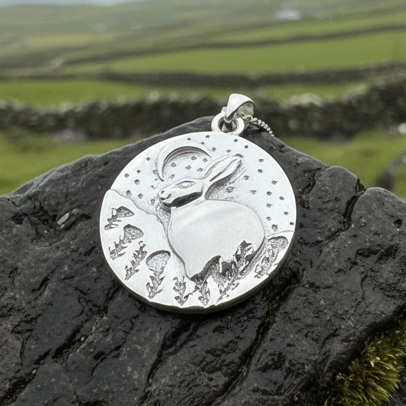 Night Sky Rabbit Necklace in Sterling Silver