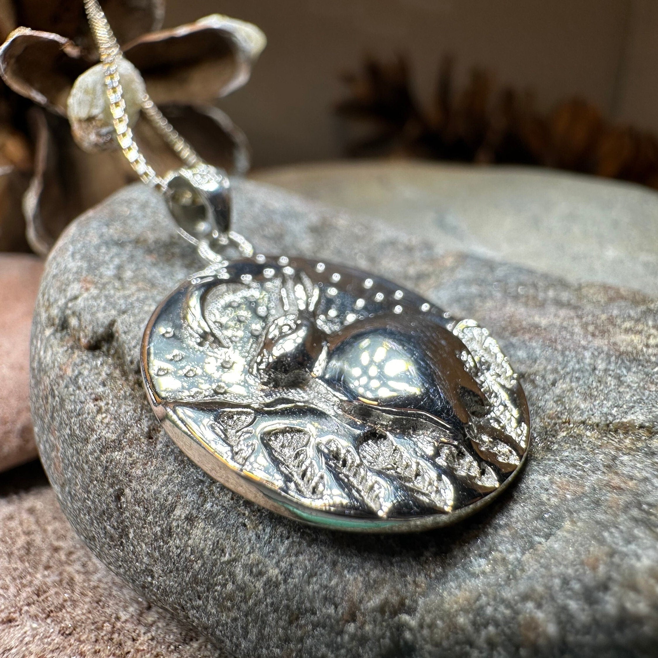 Night Sky Rabbit Necklace in Sterling Silver