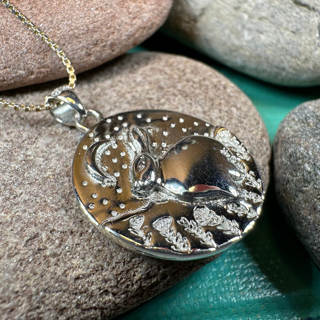 Night Sky Rabbit Necklace in Sterling Silver