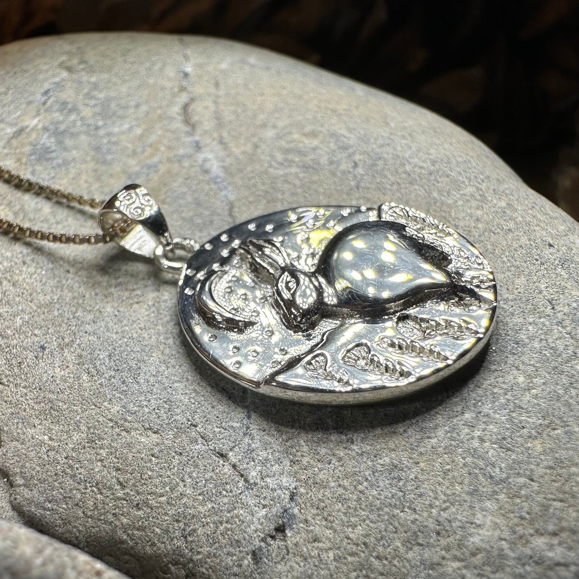 Night Sky Rabbit Necklace in Sterling Silver