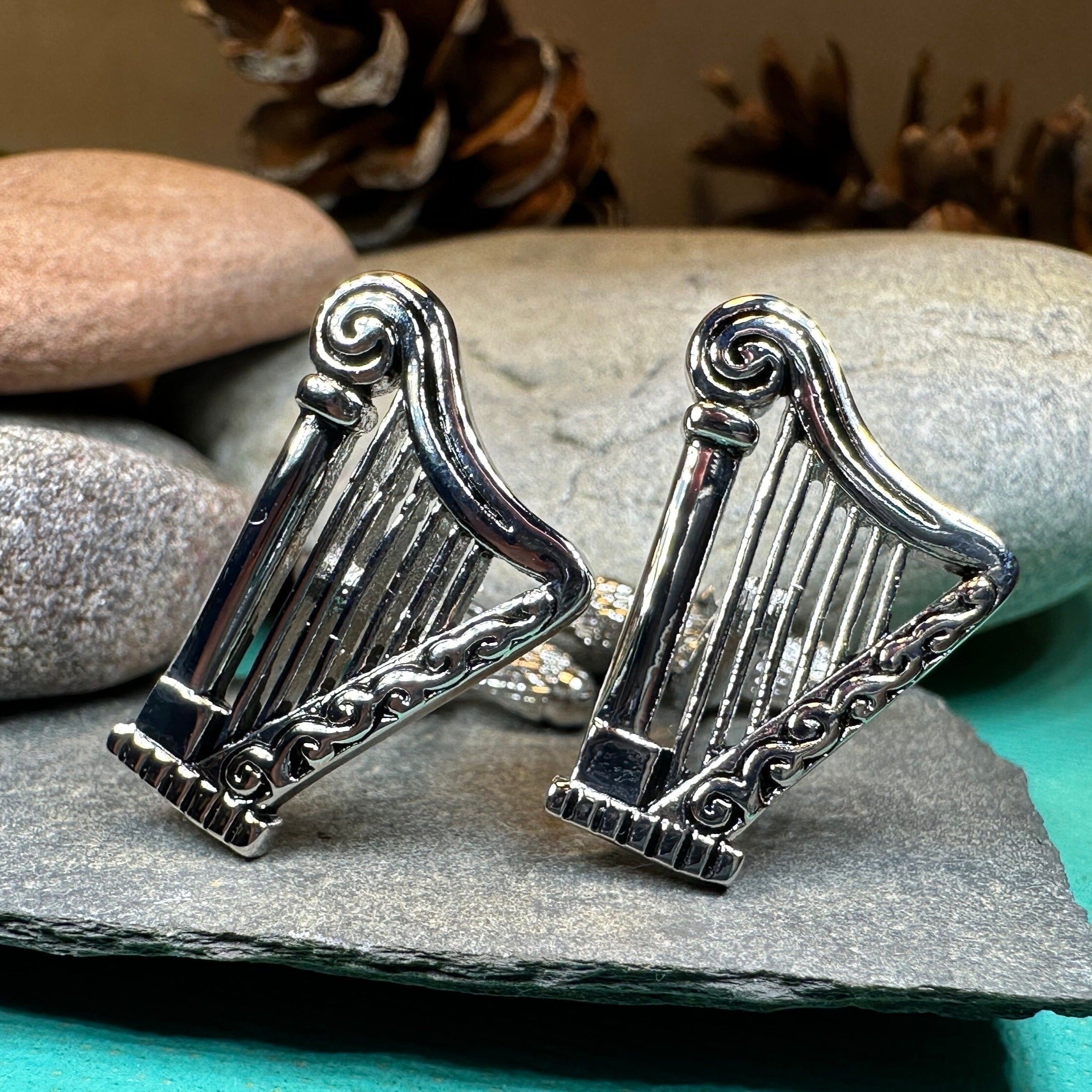 Irish Harp Cufflinks for Men